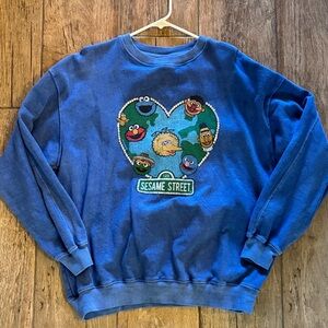 Sesame Street Blue Crewneck Sweater